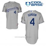 Maglia Baseball Uomo Kansas City Royals Alex Gordon 4 Grigio Cool Base