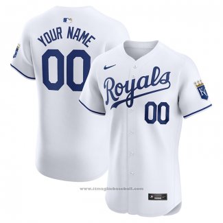 Maglia Baseball Uomo Kansas City Royals Home Elite Personalizzate Bianco