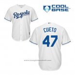 Maglia Baseball Uomo Kansas City Royals Johnny Cueto 47 Bianco Home Cool Base