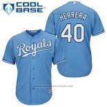 Maglia Baseball Uomo Kansas City Royals Kelvin Herrera 40 Powder Blu Alternato Cool Base