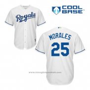 Maglia Baseball Uomo Kansas City Royals Kendrys Morales 25 Bianco Home Cool Base