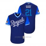 Maglia Baseball Uomo Kansas City Royals Lucas Duda 2018 LLWS Players Weekend Dude Blu