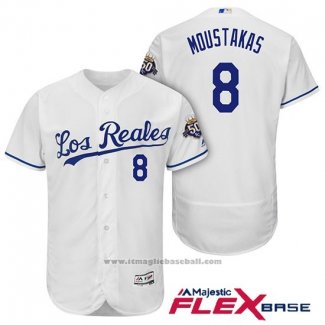 Maglia Baseball Uomo Kansas City Royals Mike Moustakas Bianco Flex Base2