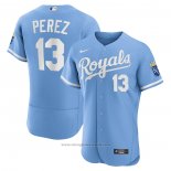 Maglia Baseball Uomo Kansas City Royals Salvador Perez 2022 Alternato Autentico Blu