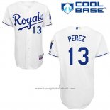 Maglia Baseball Uomo Kansas City Royals Salvador Perez Bianco Cool Base