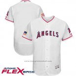 Maglia Baseball Uomo Los Angeles Angels 2017 Stelle e Strisce Bianco Flex Base