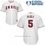 Maglia Baseball Uomo Los Angeles Angels Albert Pujols 5 Bianco Home Cool Base