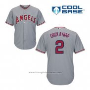 Maglia Baseball Uomo Los Angeles Angels Erick Aybar 2 Grigio Cool Base