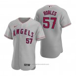 Maglia Baseball Uomo Los Angeles Angels Hansel Robles Autentico 2020 Road Grigio