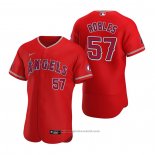 Maglia Baseball Uomo Los Angeles Angels Hansel Robles Autentico Alternato 2020 Rosso