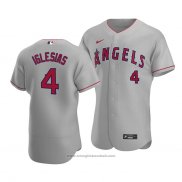 Maglia Baseball Uomo Los Angeles Angels Jose Iglesias Autentico Road Grigio