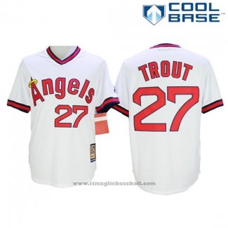 Maglia Baseball Uomo Los Angeles Angels Mike Trout Grigio Cool Base