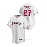 Maglia Baseball Uomo Los Angeles Angels Mike Trout Replica Home Bianco