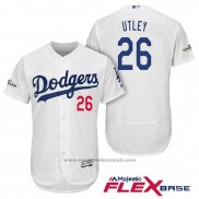 Maglia Baseball Uomo Los Angeles Dodgers 2017 Postseason Chase Utley Bianco Flex Base