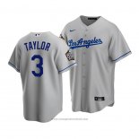 Maglia Baseball Uomo Los Angeles Dodgers Chris Taylor 2020 Replica Road Grigio