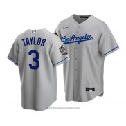 Maglia Baseball Uomo Los Angeles Dodgers Chris Taylor 2020 Replica Road Grigio