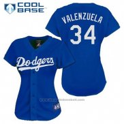 Maglia Baseball Uomo Los Angeles Dodgers Fernando Valenzuela 34 Blu Cool Base