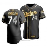 Maglia Baseball Uomo Los Angeles Dodgers Kenley Jansen Black 2020 World Series Champions Golden Limited Autentico