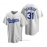 Maglia Baseball Uomo Los Angeles Dodgers Max Scherzer Cooperstown Collection Home Bianco