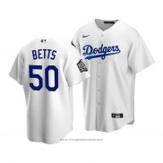 Maglia Baseball Uomo Los Angeles Dodgers Mookie Betts 2020 Replica Primera Bianco