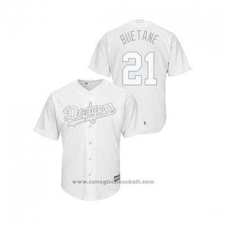 Maglia Baseball Uomo Los Angeles Dodgers Walker Buehler 2019 Players Weekend Buetane Replica Bianco