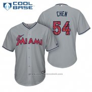 Maglia Baseball Uomo Miami Marlins 2017 Stelle e Strisce Wei Yin Chen Grigio Cool Base