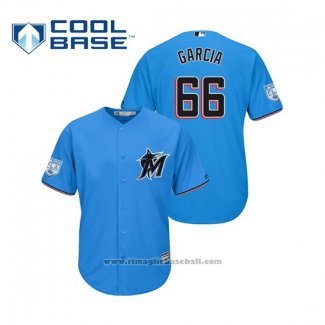 Maglia Baseball Uomo Miami Marlins Jarlin Garcia Cool Base Allenamento Primaverile 2019 Blu