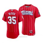 Maglia Baseball Uomo Miami Marlins Richard Bleier 2021 City Connect Autentico Rosso