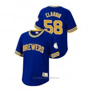 Maglia Baseball Uomo Milwaukee Brewers Alex Claudio Cooperstown Collection Blu