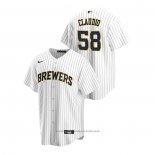 Maglia Baseball Uomo Milwaukee Brewers Alex Claudio Replica Alternato Bianco