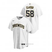 Maglia Baseball Uomo Milwaukee Brewers Alex Claudio Replica Alternato Bianco