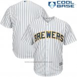 Maglia Baseball Uomo Milwaukee Brewers Bianco Cool Base Big Tall