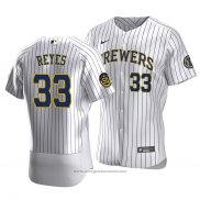 Maglia Baseball Uomo Milwaukee Brewers Pablo Reyes Autentico Home Bianco