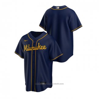 Maglia Baseball Uomo Milwaukee Brewers Replica Alternato Blu