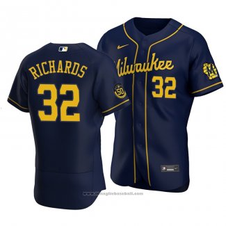 Maglia Baseball Uomo Milwaukee Brewers Trevor Richards Autentico Alternato Blu