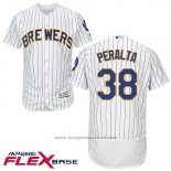 Maglia Baseball Uomo Milwaukee Brewers Wily Peralta Bianco Autentico Collection Flex Base