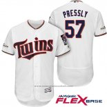 Maglia Baseball Uomo Minnesota Twins 2017 Postseason Ryan Pressly Bianco Flex Base