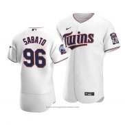 Maglia Baseball Uomo Minnesota Twins Aaron Sabato Autentico Home Bianco