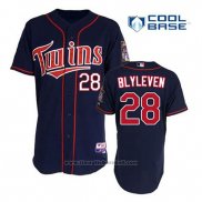 Maglia Baseball Uomo Minnesota Twins Bert Blyleven 28 Blu Alternato Home Cool Base