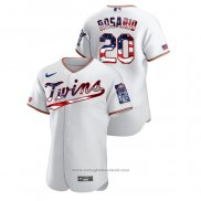 Maglia Baseball Uomo Minnesota Twins Eddie Rosario 2020 Stars & Stripes 4th of July Bianco