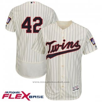 Maglia Baseball Uomo Minnesota Twins Jackie Robinson Crema Flex Base