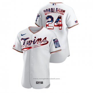 Maglia Baseball Uomo Minnesota Twins Josh Donaldson 2020 Stars & Stripes 4th of July Bianco