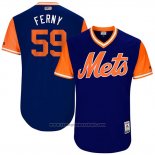 Maglia Baseball Uomo New York Mets 2017 Little League World Series Fernando Salas Blu