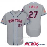 Maglia Baseball Uomo New York Mets 2017 Stelle e Strisce Jeurys Familia Grigio Flex Base