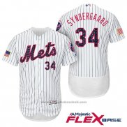 Maglia Baseball Uomo New York Mets 2017 Stelle e Strisce Noah Syndergaard Bianco Flex Base