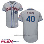 Maglia Baseball Uomo New York Mets 40 Bartolo Colon Grigio Flex Base