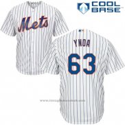 Maglia Baseball Uomo New York Mets 63 Gabriel Ynoa Bianco Cool Base