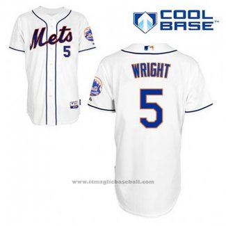 Maglia Baseball Uomo New York Mets David Wright 5 Bianco Alternato Cool Base