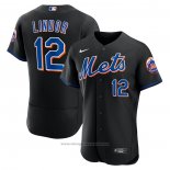 Maglia Baseball Uomo New York Mets Francisco Lindor 2022 Alternato Autentico Nero
