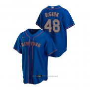 Maglia Baseball Uomo New York Mets Jacob Degrom Replica Alternato Road Blu